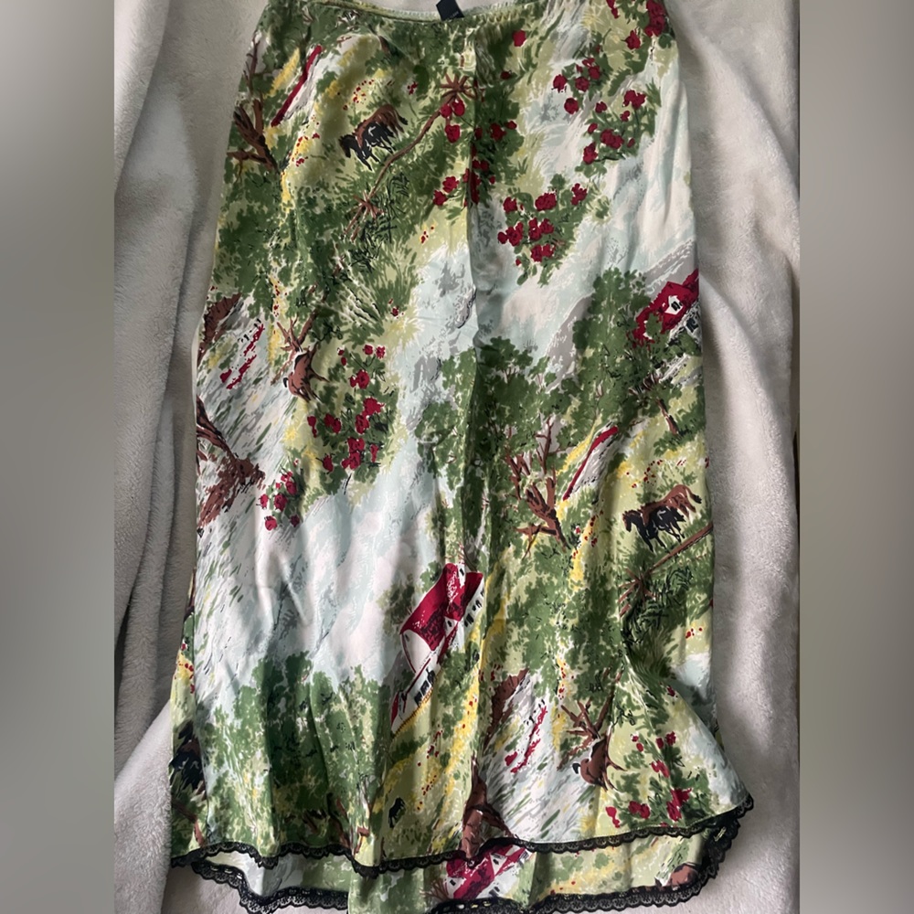 Cottage Core Gap Pure Silk Midi Skirt